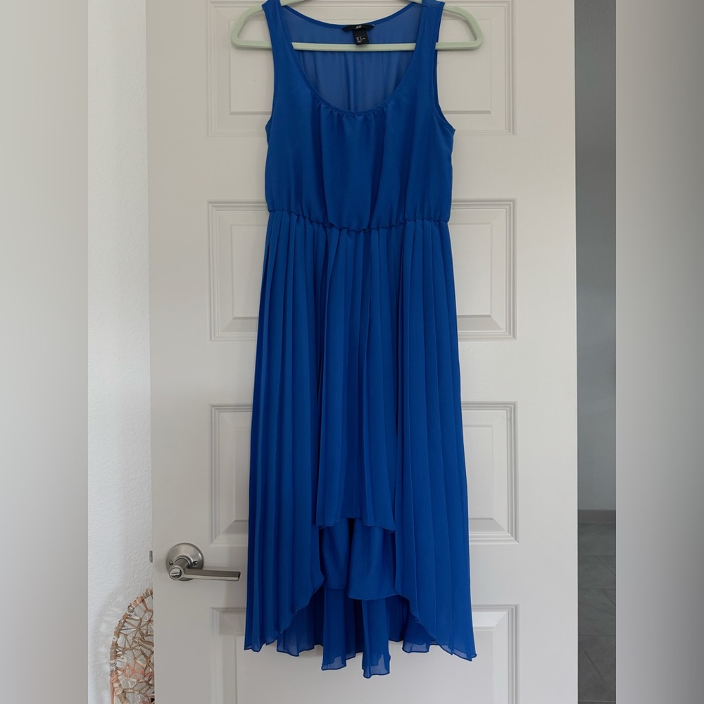 H&M Royal Blue Pleated Design Dress